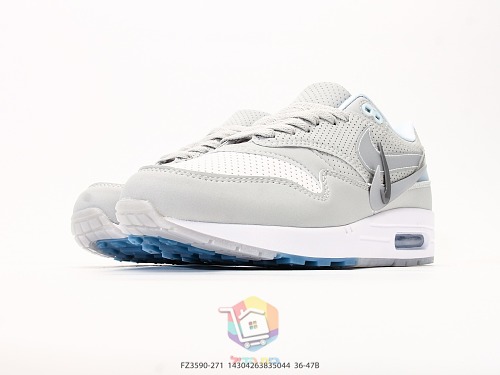 נעלי Nike Air Max 1, אפור ותכלת או שחור, לבן וכתום, תמונה 6