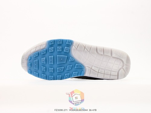 נעלי Nike Air Max 1, אפור ותכלת או שחור, לבן וכתום, תמונה 7