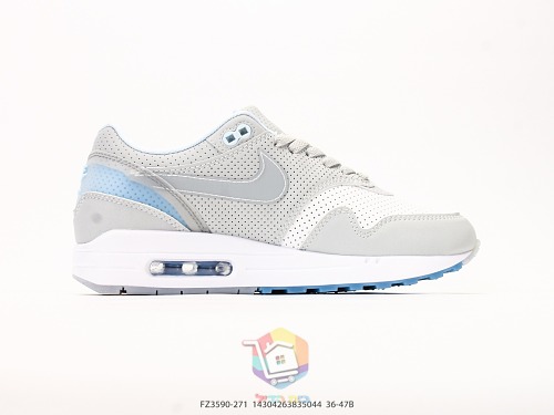 נעלי Nike Air Max 1, אפור ותכלת או שחור, לבן וכתום, תמונה 9