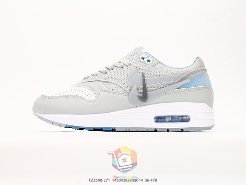 נעלי Nike Air Max 1, אפור ותכלת או שחור, לבן וכתום, תמונה 1