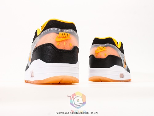 נעלי Nike Air Max 1, אפור ותכלת או שחור, לבן וכתום, תמונה 14