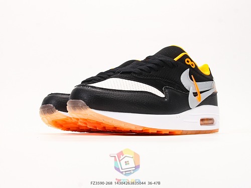 נעלי Nike Air Max 1, אפור ותכלת או שחור, לבן וכתום, תמונה 15