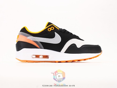 נעלי Nike Air Max 1, אפור ותכלת או שחור, לבן וכתום, תמונה 18
