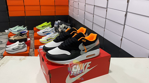 נעלי Nike Air Max 1, אפור ותכלת או שחור, לבן וכתום, תמונה 20