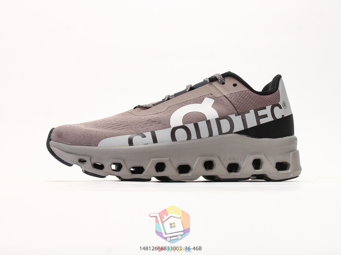 On Cloudmonster Laufschuhe, Mauve und Grau, Schwarz und Limette oder Grau
