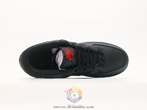 נעלי Nike Air Force 1 Low '07 שחור עם הדפס אפור, תמונה 7