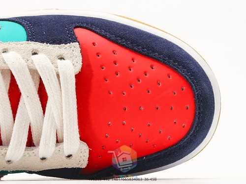נעלי Nike Dunk Low כחול כהה, אדום, טורקיז ובז', תמונה 2