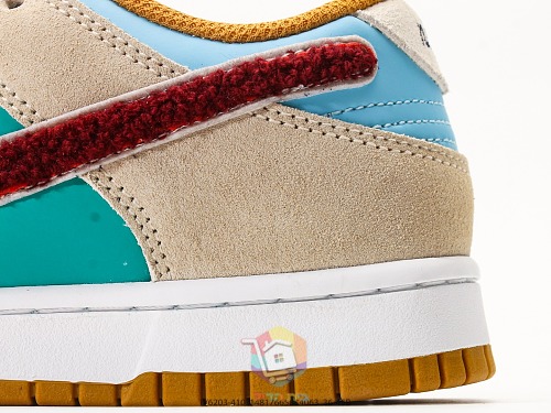 נעלי Nike Dunk Low כחול כהה, אדום, טורקיז ובז', תמונה 3