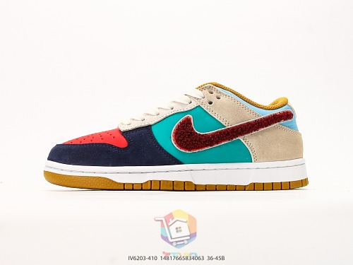נעלי Nike Dunk Low כחול כהה, אדום, טורקיז ובז', תמונה 8