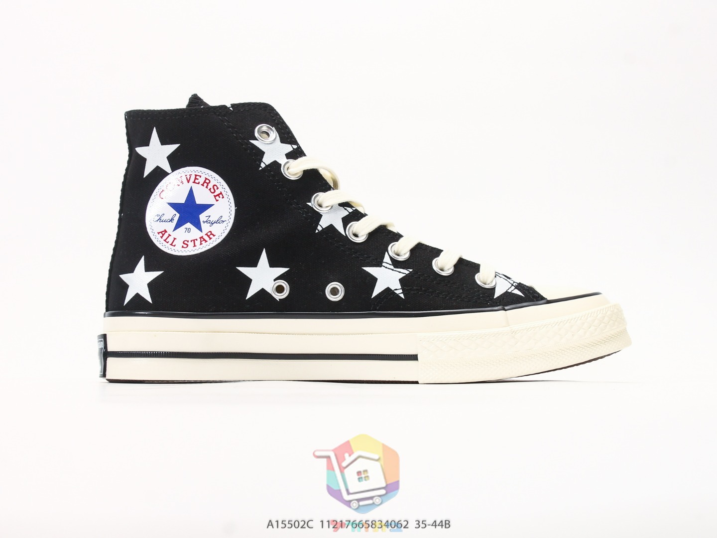 Converse Chuck Taylor All Star Archive Stars High-Tops, Schwarz oder Marineblau mit Sternen