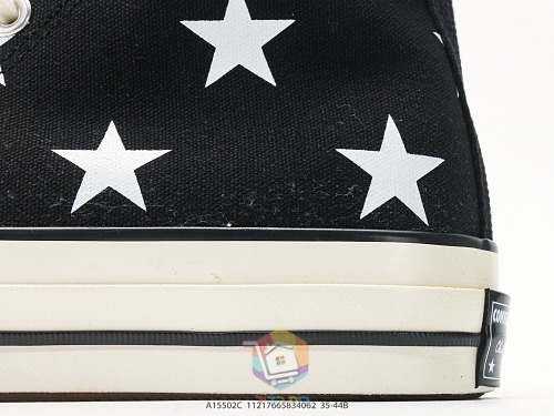 נעלי Converse Chuck Taylor All Star Archive Stars גבוהות, שחור או כחול כהה עם כוכבים, תמונה 4
