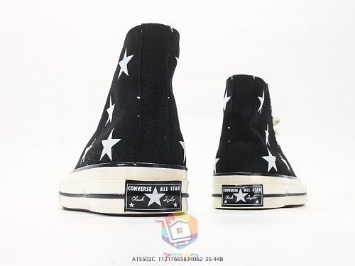 נעלי Converse Chuck Taylor All Star Archive Stars גבוהות, שחור או כחול כהה עם כוכבים, תמונה 5