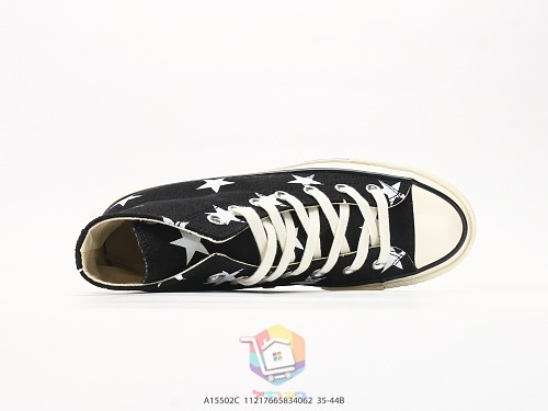 נעלי Converse Chuck Taylor All Star Archive Stars גבוהות, שחור או כחול כהה עם כוכבים, תמונה 8