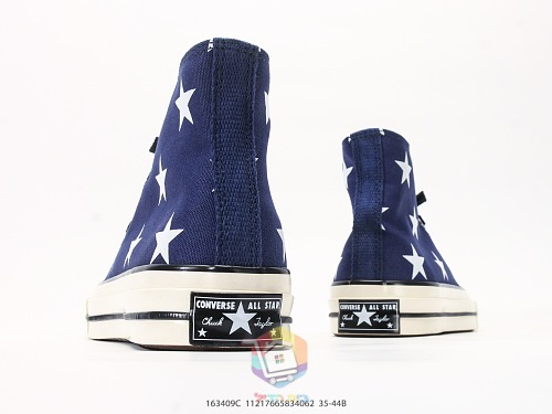 נעלי Converse Chuck Taylor All Star Archive Stars גבוהות, שחור או כחול כהה עם כוכבים, תמונה 14