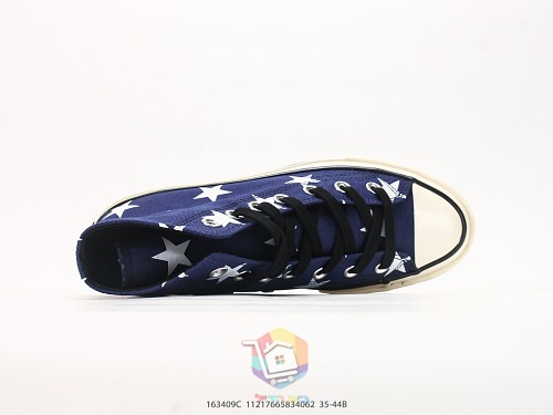 נעלי Converse Chuck Taylor All Star Archive Stars גבוהות, שחור או כחול כהה עם כוכבים, תמונה 17