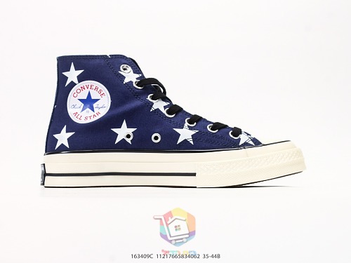 נעלי Converse Chuck Taylor All Star Archive Stars גבוהות, שחור או כחול כהה עם כוכבים, תמונה 18