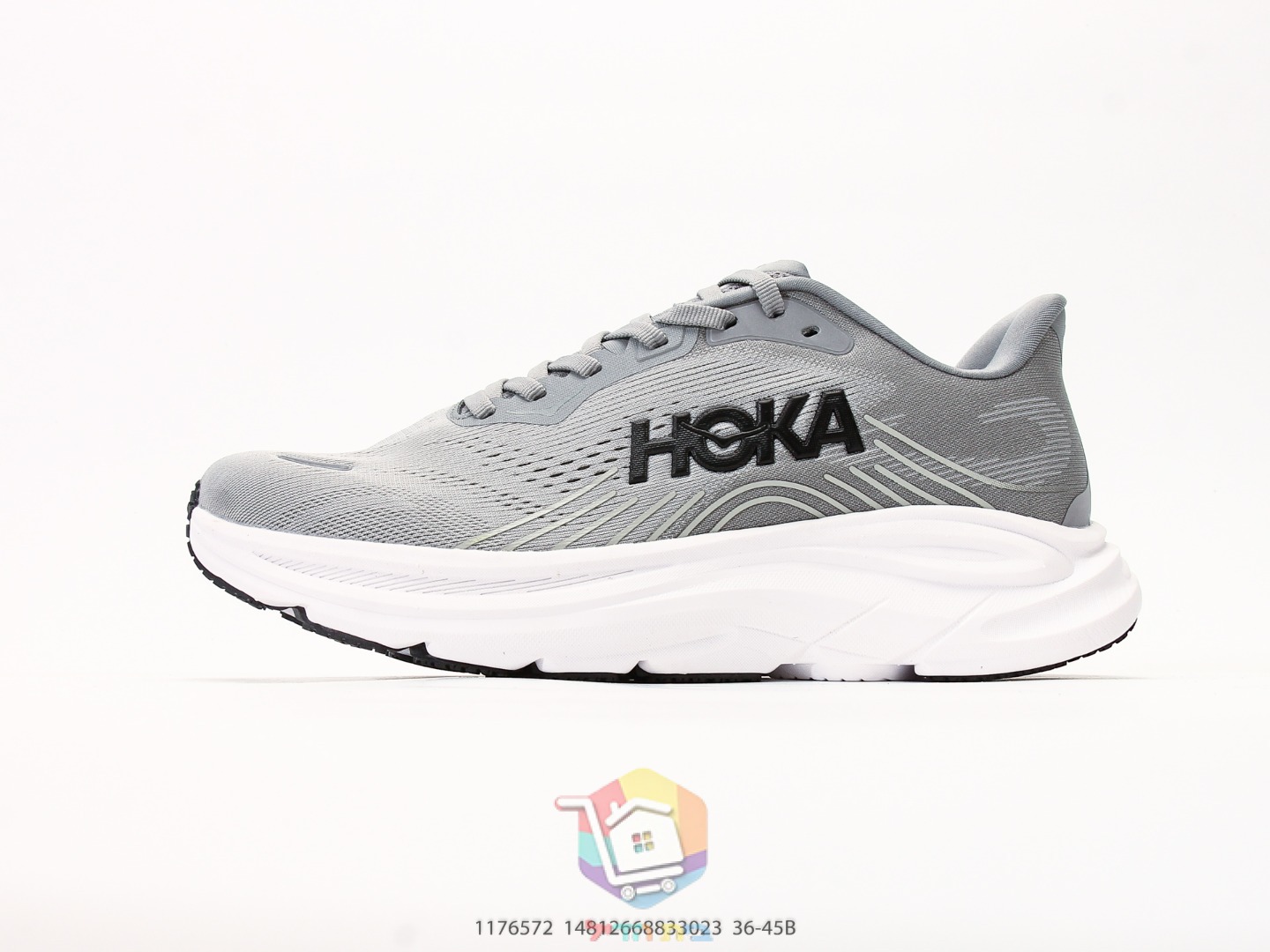 حذاء جري HOKA Clifton 11، رمادي أو بني أو ليلكي أو أزرق فاتح
