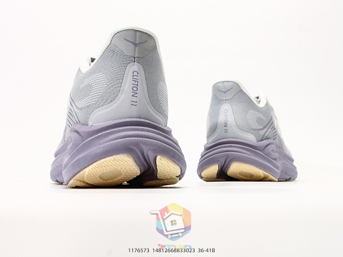 נעלי ריצה HOKA Clifton 11, אפור, חום, לילך, תכלת, תמונה 22