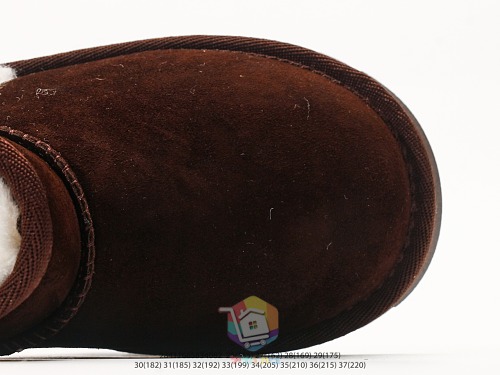מגפוני UGG לילדים עם רוכסן ופרנזים, חום כהה או ערמון, תמונה 4