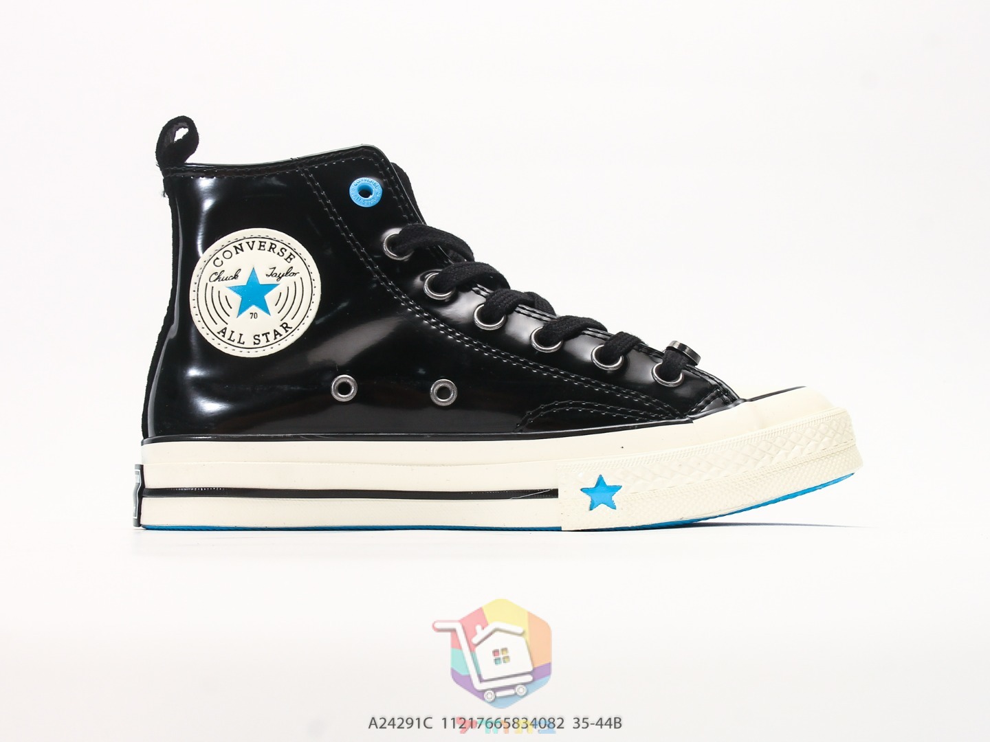Converse Chuck 70 High-Tops, glänzend Schwarz