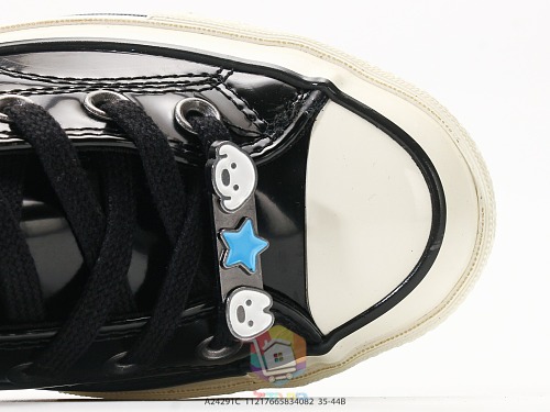נעלי Converse Chuck 70 גבוהות בגימור שחור מבריק, תמונה 3