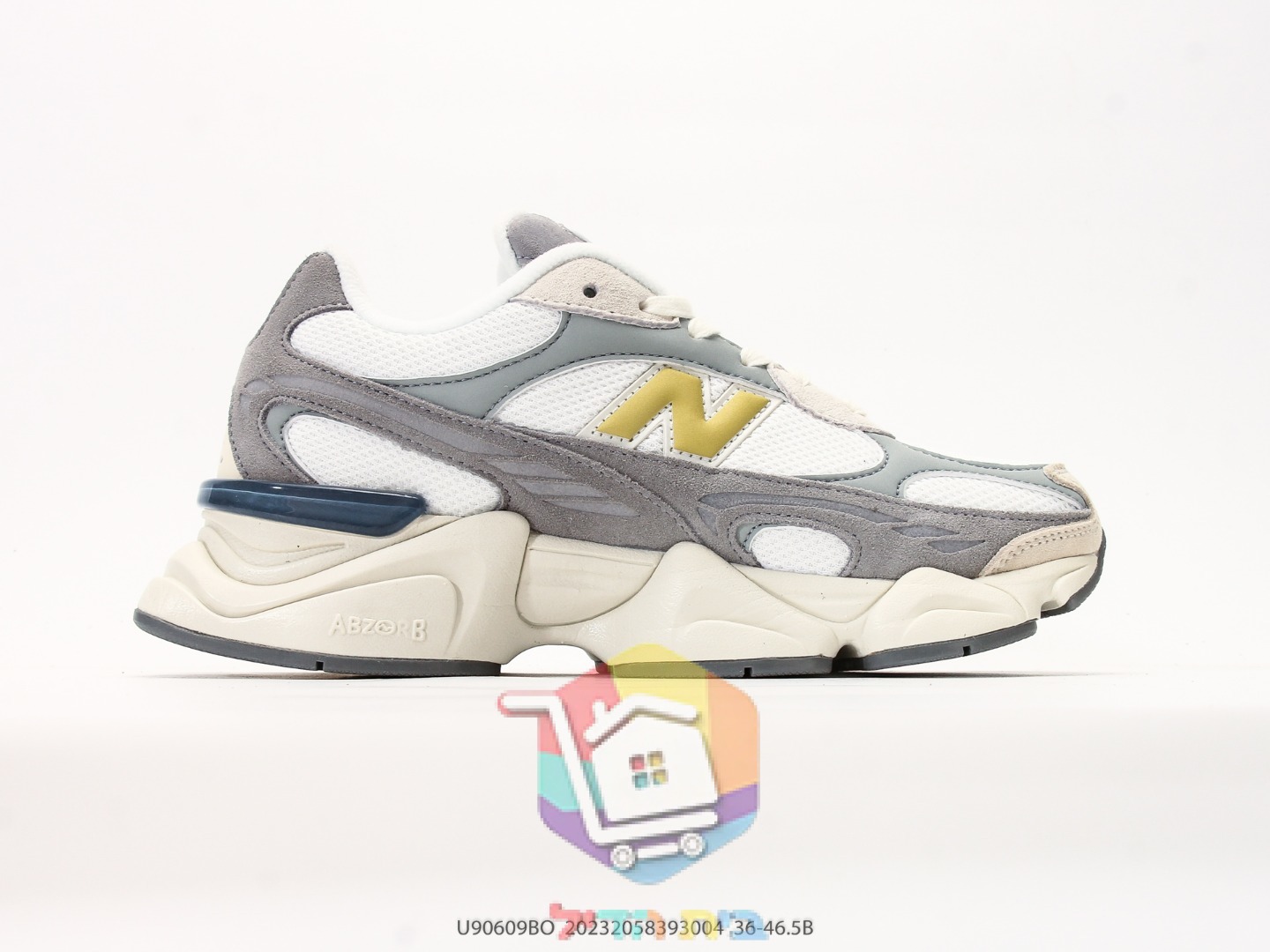נעלי New Balance 9060R אפור, שמנת וזהב