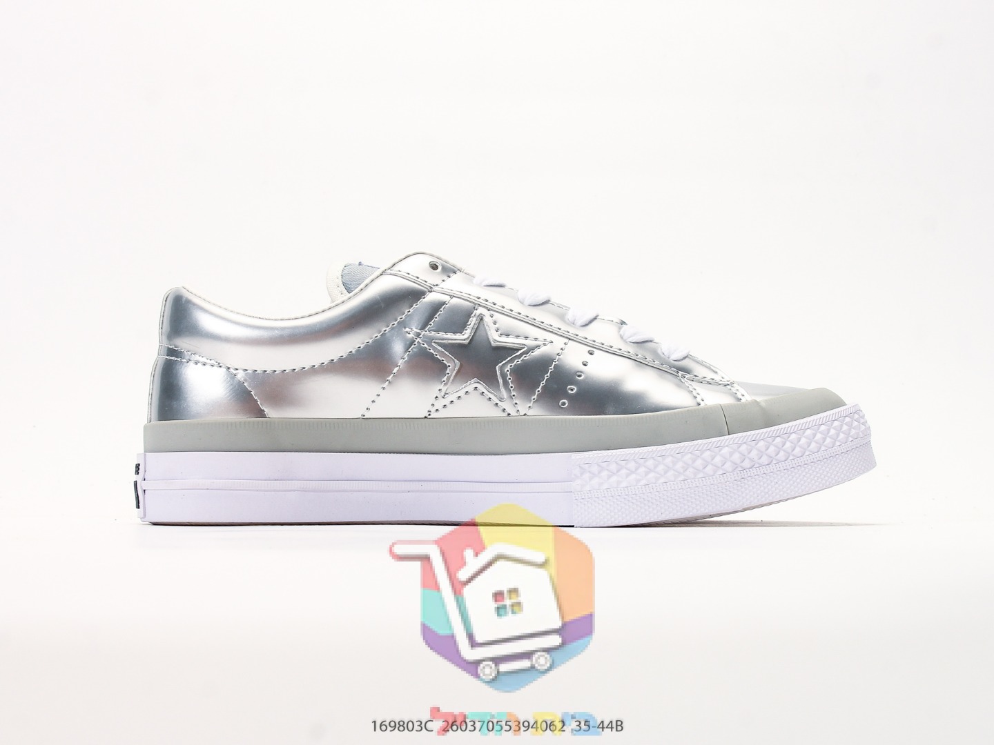 נעלי Converse One Star מעור לכה, כסף, תכלת, כחול כהה