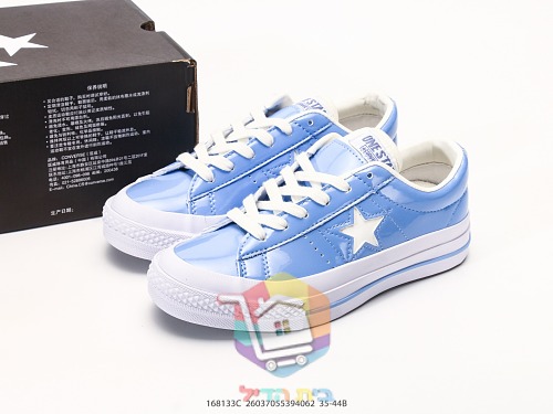 נעלי Converse One Star מעור לכה, כסף, תכלת, כחול כהה 11