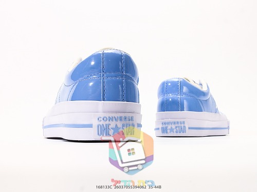 נעלי Converse One Star מעור לכה, כסף, תכלת, כחול כהה 14