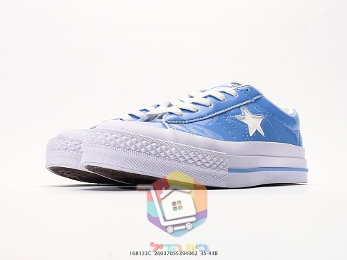 נעלי Converse One Star מעור לכה, כסף, תכלת, כחול כהה 15