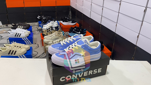 נעלי Converse One Star מעור לכה, כסף, תכלת, כחול כהה 20