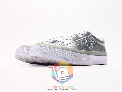 נעלי Converse One Star מעור לכה, כסף, תכלת, כחול כהה 25