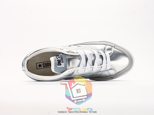 נעלי Converse One Star מעור לכה, כסף, תכלת, כחול כהה 27
