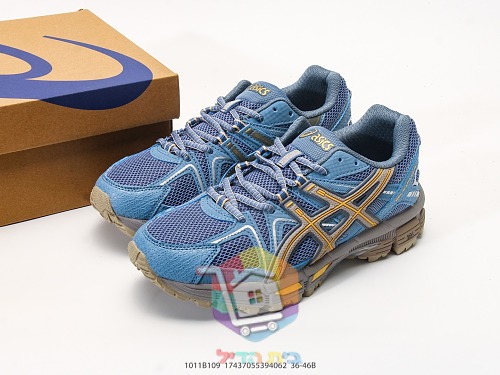 נעלי שטח ASICS Gel-Kahana 8, שמנת-חום, כחול-זהב 1