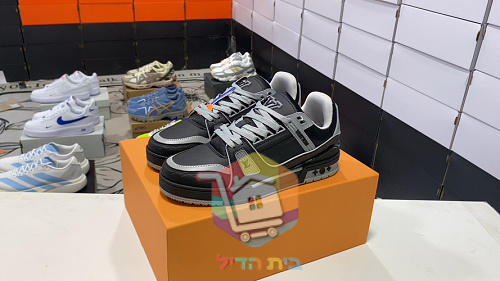 Louis Vuitton LV Trainer sneakers, tan suede or black and grey 1