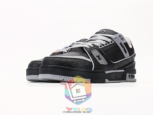 Louis Vuitton LV Trainer sneakers, tan suede or black and grey 6