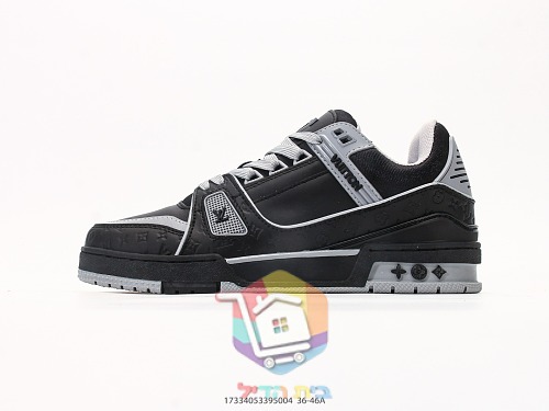 Louis Vuitton LV Trainer sneakers, tan suede or black and grey 10