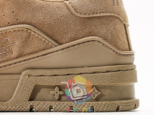 Louis Vuitton LV Trainer sneakers, tan suede or black and grey 14