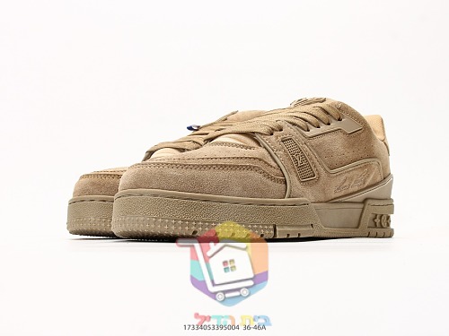 Louis Vuitton LV Trainer sneakers, tan suede or black and grey 16