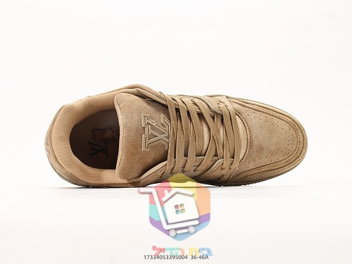 Louis Vuitton LV Trainer sneakers, tan suede or black and grey 17