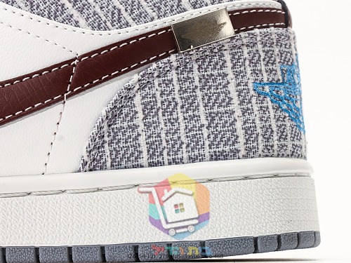 Air Jordan 1 Low Boucle sneakers, blue, white and burgundy 2