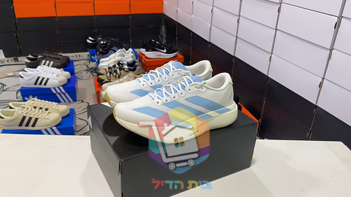 Chaussures de running adidas Adizero Evo SL Woven, blanc et bleu clair 9
