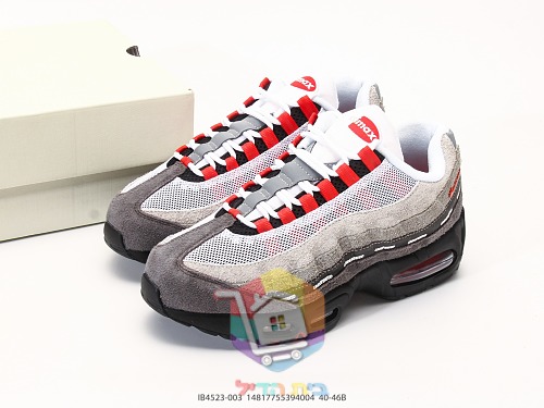 נעלי Undefeated x Nike Air Max 95, אפור ואדום 10