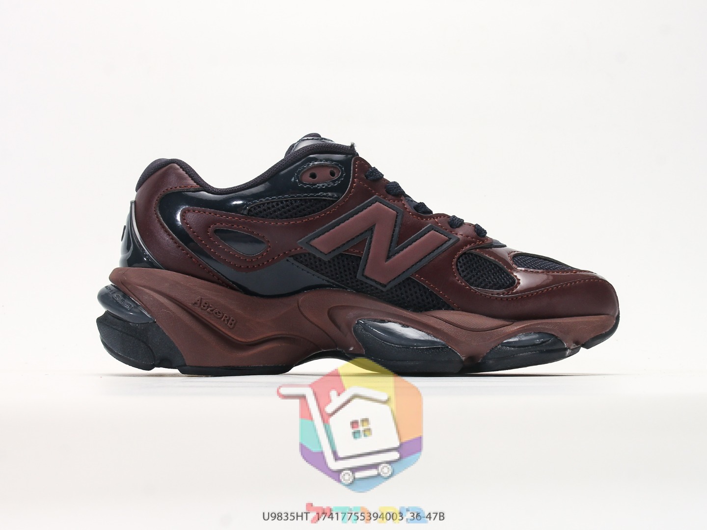 Baskets New Balance 983, bordeaux et noir