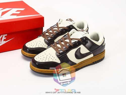 נעלי Nike Dunk Low, חום כהה ושמנת 10