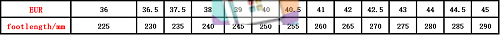 טבלת המידות של הספק