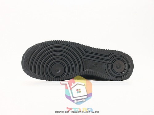 נעלי Nike Air Force 1 Low שחור עם לוגו שמנת, תמונה 6
