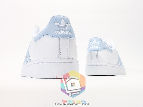 נעלי adidas Superstar לבן עם פסים תכלת 4