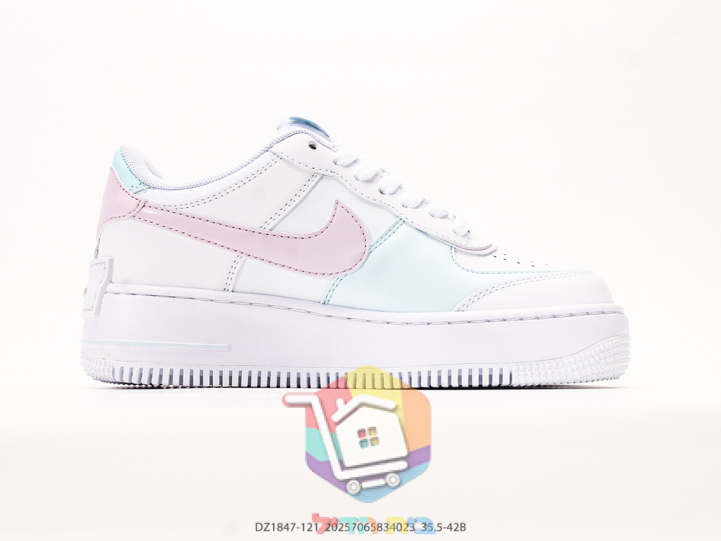 נעלי Nike Air Force 1 Shadow לבן, ורוד ותכלת