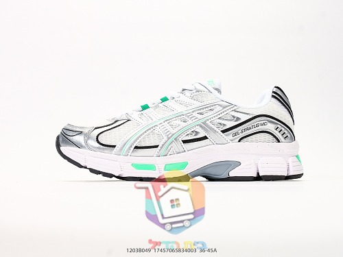 נעלי ASICS GEL-Stratus MC, לבן, כסף וירוק 9